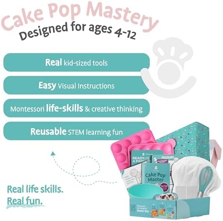 Tovla Jr. Kids Cake Pop Maker Kit | Real Reusable Baking Tools | Ages 6-12