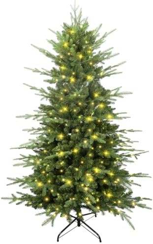 7 FT Prelit Aspen Fir Christmas Tree, Blue Spruce Xmas Tree