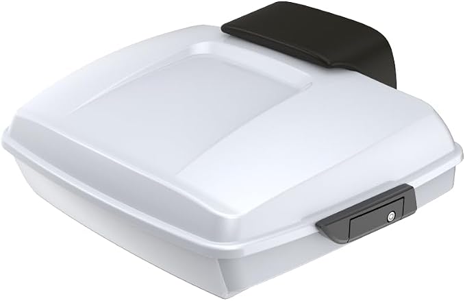 Advanblack 2024 Road Glide Razor Tour Trunk Pack Compatible with Road King FLHR Street Glide FLHX Road Electra Glide 2014-2025 Mounting Rack, Backrest & Stitching Liners (White Onyx Pearl)