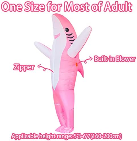 Poptrend Adults Inflatable Halloween Costumes Blow Up Shark Costume for Halloween, Birthday Gift Cos Play Party