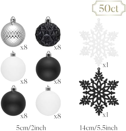 Valery Madelyn 50ct Christmas Tree Decorations Ball Ornaments 2 Inches
