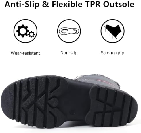Knixmax Women's Waterproof Mid-Calf Winter Snow Boots US 6-11
