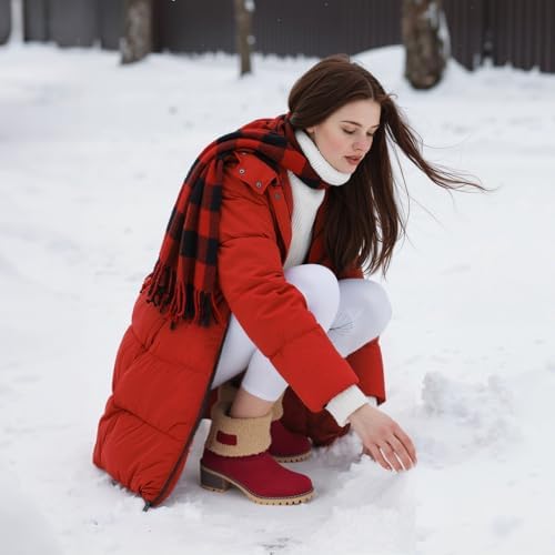 AOSPHIRAYLIAN Snow Boots Women Fur Lined Winter Boots Slip on Warm Shoes
