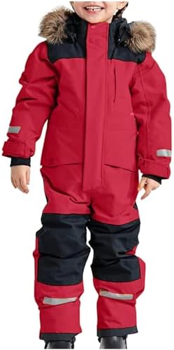 YRAETENM Snow Suit for Kids Boys Girls One Piece Snowsuit Girls and Boys Waterproof Insulated Winter Jumpsuit Coveralls