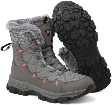 ziitop Men's Winter Snow Boots Waterproof Warm Fur Lined Insulated Boots