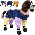 Waterproof Dog Boots Rain Boots with Suspender, Dogs Shoes Paw Protector for Small Medium Puppy, Anti-Slip Doggy Boot Belly Protector, Rain Booties Snow Pants Dogs Suspender Booties Legging(XL,colorc)