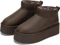 Project Cloud 100% Genuine Leather Ankle Boots for Women Platform Boots