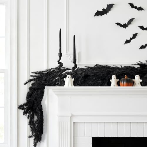 Halloween Decorations Indoor - 6FT Black Artificial Norfolk Pine Garland