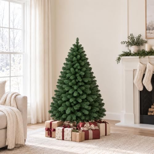 4.5ft Artificial Christmas Tree, Realistic Full Unlit Holiday Décor