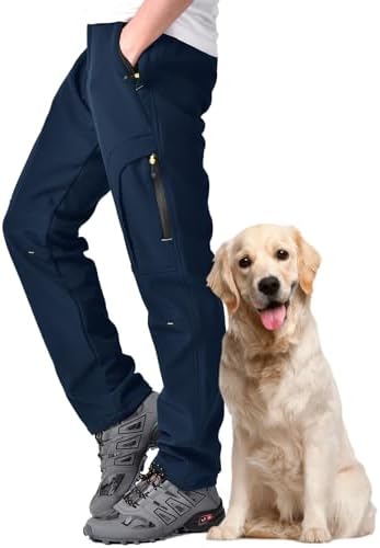 Men's hiking Snow Pants Skiing Winter Insulated Fleece lined Outdoor Water Repellent camping,walking,fishing