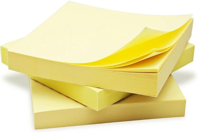 Trailmaker (100 Pack) Sticky Notes Bulk Set, 3x3 Self Stick Memo Pads with 100 Sheets Each, Sticky Notes for Classrooms, Offices, School Supplies & Organization (Yellow)