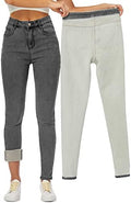 Yehopere Women's Winter Fleece Lined Jeans Slim Fit Warm Skinny High Waist Denim Jean