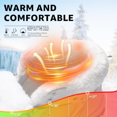 Littleplum Womens Snow Boots - Warm Fur Line Anti Slip Winter Short Boots Comfortable Lace Up Ankle Booties for Outdoor Hiking