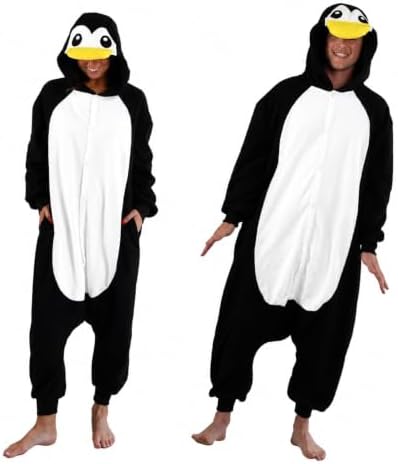 Funziez! Adult Onesie Halloween Costume Animal Dinosaur Shark Unisex Plush One Piece Cosplay Suit for Adults, Men and Women