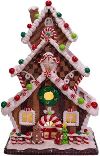 Kurt S. Adler 13-Inch Gingerbread Cookie 3-Layered LED House (GBJ0016)