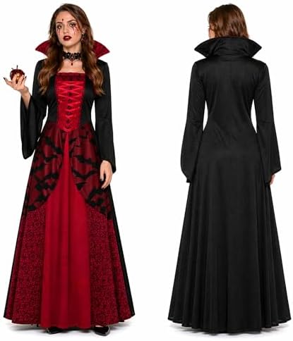 Vampire Costume for Women Gothic Vampire Witch Dress Halloween Adult