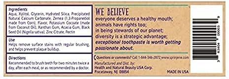 SprinJene Natural Children’s Toothpaste – Fluoride Free Vanilla Toothpaste for Toddlers & Kids – Gentle Safe Natural Formula with Patented Black Seed Oil & Zinc – Made in the USA (2 Pack)