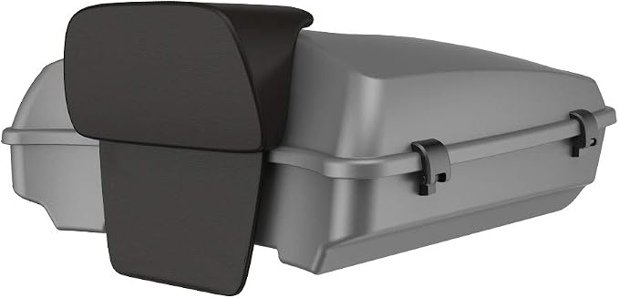 Advanblack Road Glide Tour Trunk Pack Charcoal Denim Razor Tour Trunk Pack Backrest Pad for '97-'25 Harley Touring Road King Street Glide Electra Glide CVO models