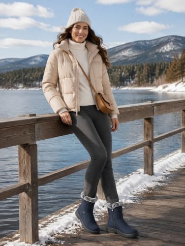 SHIBEVER Women's Winter Snow Boots: Waterproof Fur-Lined Ankle Booties
