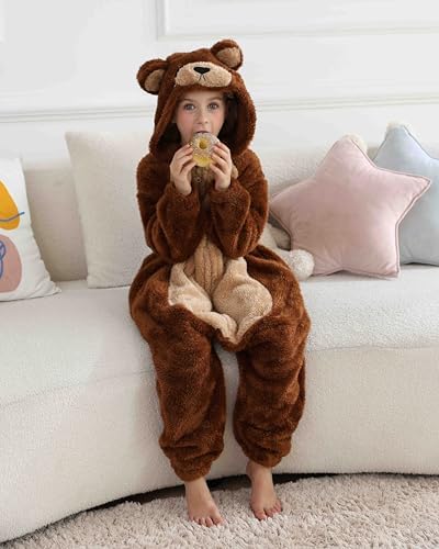 SimZoo Kids Animal Onesie Pajamas Halloween Costumes Cosplay 4-13Y