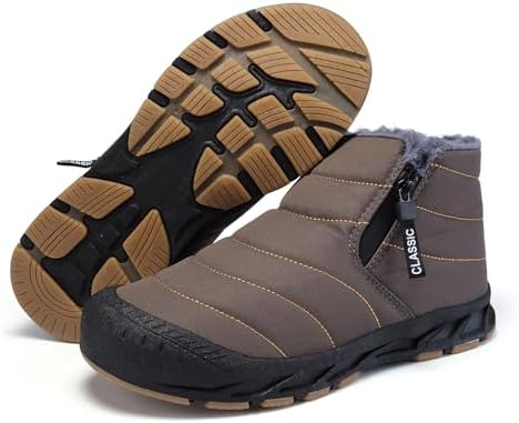 Jakcuz Women Snow Boots Water-resistant Side Zipper