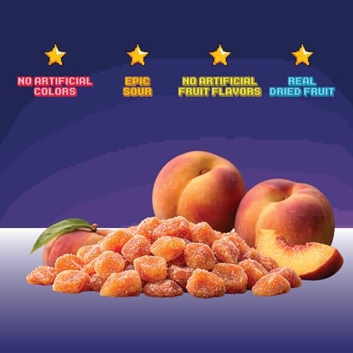 Final Boss Sour Fruit Candy, Punch-Out Peaches, Level 3, 1 Pack