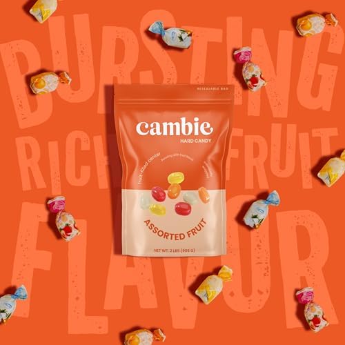Cambie Assorted Fruit Hard Candy Individually Wrapped - 2 lbs Fruit Candy