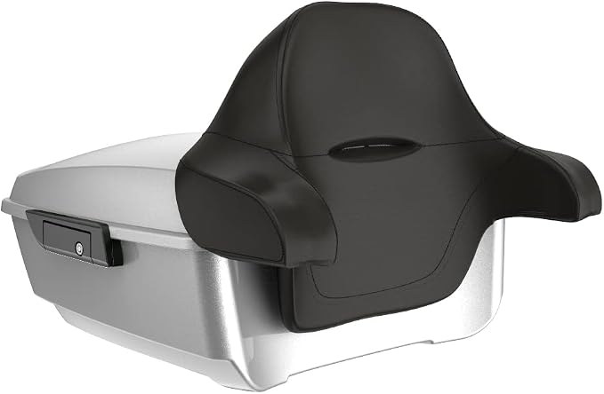 Advanblack Road Glide Tour Trunk Pack Hard Candy Shattered Flake King Tour Trunk Pack Luggage +Wrap-Around Backrest Pad for '97-'25 Harley Touring Road King Street Glide Electra Glide CVO models