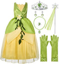 Spooktacular Creations Halloween Girls Frog Princess Dress, Green Fairy Costume for Kids, Fancy Dress for Birthday, Cosplay