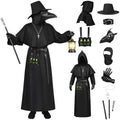 Plague Doctor Costume, 12-in-1 Plague Doctor Mask and Robe Set