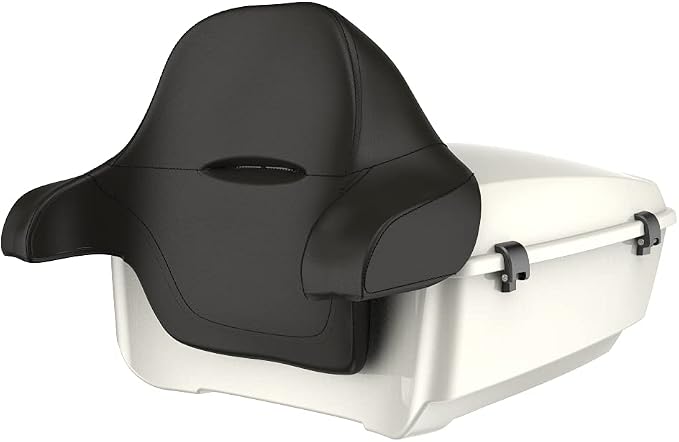 Advanblack Road Glide Tour Trunk Pack Bonneville Salt Pearl King Tour Trunk Pack Luggage +Wrap-Around Backrest Pad for '97-'25 Harley Touring Road King Street Glide Electra Glide CVO models
