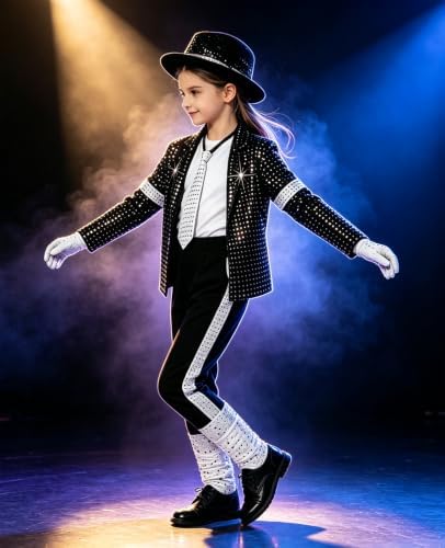 6PCS Dance Star Costume for Kid, Pop Outfit for Boys Stage Cosplay