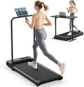 Walking Pad Treadmill for Home - Folding Treadmills with Handle Bar Portable Compact Fold up Indoor Foldable Handles Electric Walk Pads Small Spaces Mini Running Quiet Under Bed Office