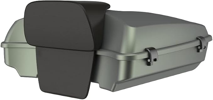 Advanblack Road Glide Tour Trunk Pack Deadwood Green Denim Razor Tour Trunk Pack Backrest Pad for '97-'25 Harley Touring Road King Street Glide Electra Glide CVO models