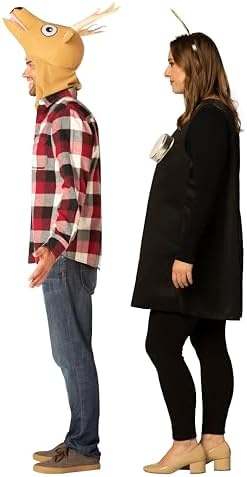 Deer in Headlights Couple Halloween Costume, Women and Men, Adult Plus Size, L-XL