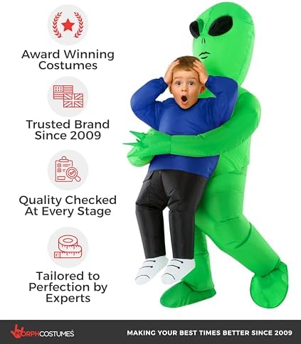 Morph Alien Costume (4-6yrs), Alien Costume Kids, Boys Halloween Costumes