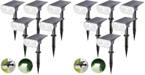Linkind Solar Lights Outdoor Waterproof Landscape Spotlight Daylight 12 Pack