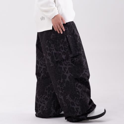SNOWVERB Loose Fit Snowboard Leopard Ski Snow Baggy Pants for Men and Women