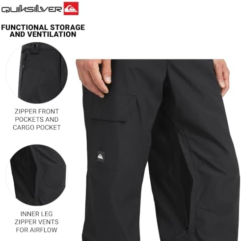 Quiksilver Men's Water Resistant Winter Insulated Snow Pants