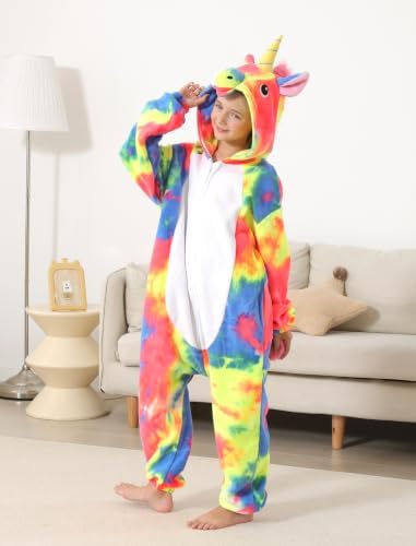Animal Onesie Pajamas for Kids, Soft Flannel Halloween Cosplay Costume for Boys Girls