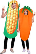 Shihanee 2 Pcs Halloween Corn Carrot Costume Adult Couple Cosplay Suit