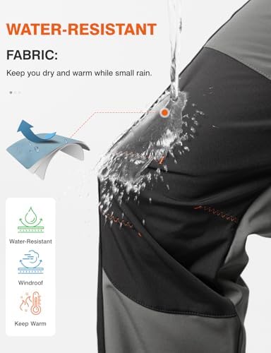 TBMPOY Men's Snow Ski Hiking Pants Waterproof Winter Fleece Lined Pants Camping Skiing Ice Fishing Pants with Belt