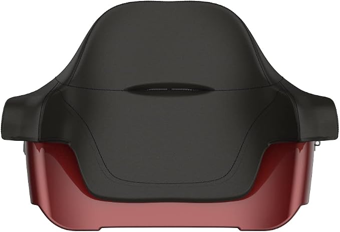 Advanblack Road Glide Tour Trunk Pack Stiletto Red King Tour Trunk Pack Luggage +Wrap-Around Backrest Pad for '97-'25 Harley Touring Road King Street Glide Electra Glide CVO models