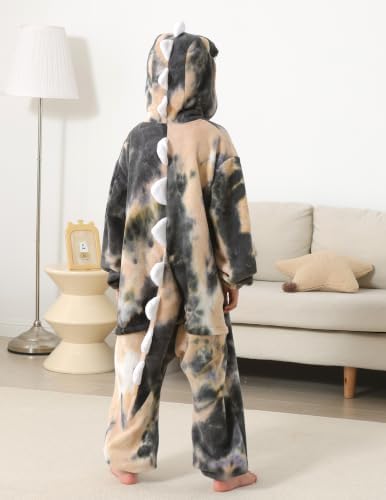 Animal Onesie Pajamas for Kids, Soft Flannel Halloween Cosplay Costume for Boys Girls
