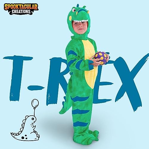 Spooktacular Creations Halloween Dinosaur Costume Kids, T.rex Costume Toddler with Egg for Baby Child Halloween Dressup Party
