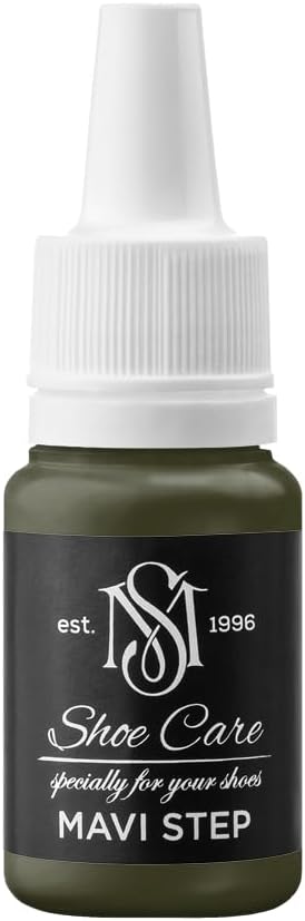 Universal Leather Dye - NCS S 8010-G70Y Obsidian Olive - High Coverage Leather Paint for Shoes, Bags, Canvas & Sneakers by MAVI STEP - 0.34 fl oz / 10 ml