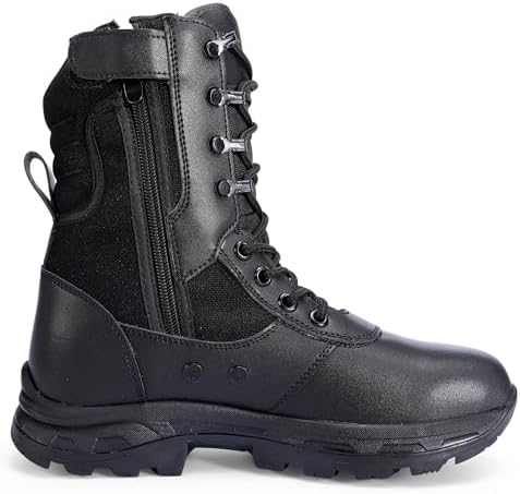 Men's Military Tactical Work Boots with Side Zipper, Puncture Resistant, Desert Combat, Army Jungle, 8 Inch Lightweight Hiking Boots