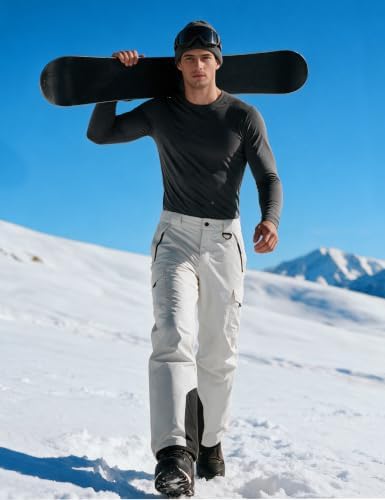 wantdo Men's Snow Pants Warm Winter Ski Bibs Outdoor Snowboard Overalls
