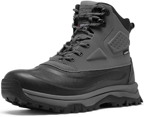 Coostar Mens Winter Boots Insulated Waterproof Snow Boot