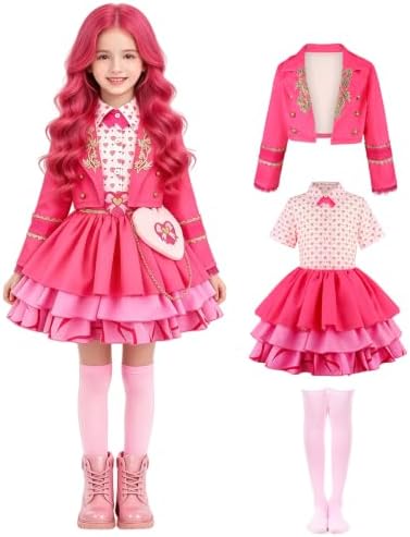 Kids Royal Princess Costume Girls Halloween Birthday Outfit Dress Up Set